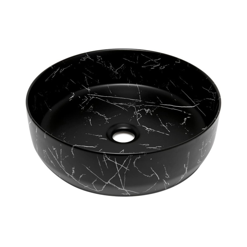 Umyvadlo na desku SAT Infinitio 39x39 cm černá mat bez otvoru pro baterii SATINF3939MRBKM