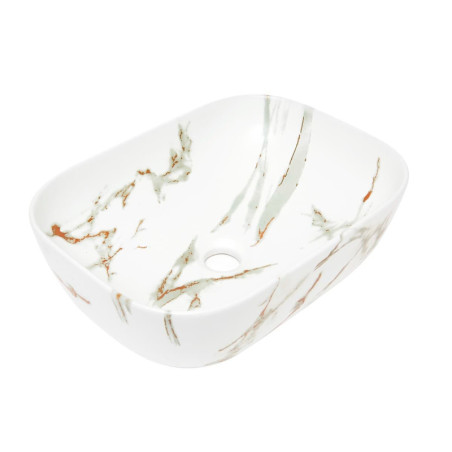 Umyvadlo na desku SAT Infinitio 45,5x32,5 cm mramor, bez přepadu SATINF4532MR