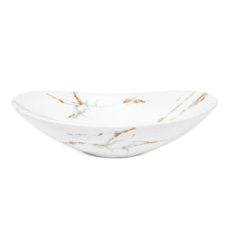 Umyvadlo na desku SAT Infinitio 61,5x36 cm mramor bílý mat bez přepadu SATINF61536MR