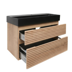 Koupelnová skříňka 2 zásuvková s umyvadlem Naturel Savona 98x53x44,8 cm dub Halifax mat SAVONA2100DHSATC