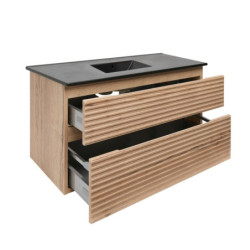 Koupelnová skříňka 2 zásuvková s umyvadlem Naturel Savona 98x53x44,8 cm dub Halifax mat SAVONA2100DHC