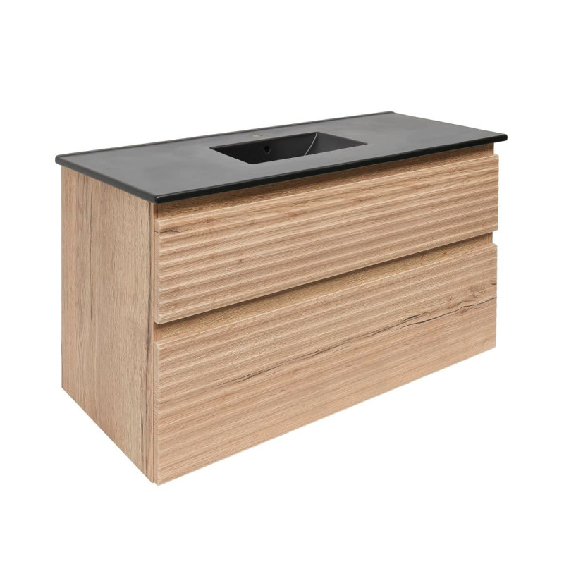 Koupelnová skříňka 2 zásuvková s umyvadlem Naturel Savona 98x53x44,8 cm dub Halifax mat SAVONA2100DHC