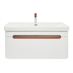 Koupelnová skříňka s umyvadlem a baterií SAT Fusion 97,5x43x45 cm bílá matná mat SATFUSION100WMWBA