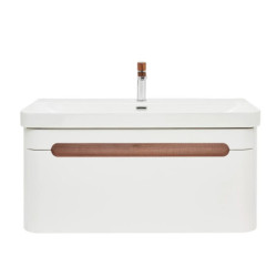 Koupelnová skříňka s umyvadlem a baterií SAT Fusion 97,5x43x45 cm bílá matná mat SATFUSION100WUBA