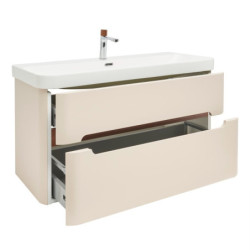Koupelnová skříňka s umyvadlem a baterií SAT Fusion 97,5x53x45 cm pískově béžová mat SATFUSION2100BEMWBA