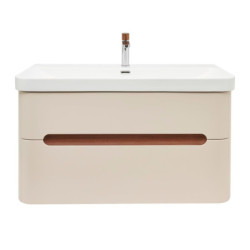 Koupelnová skříňka s umyvadlem a baterií SAT Fusion 97,5x53x45 cm pískově béžová mat SATFUSION2100BEMWBA