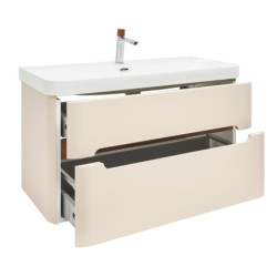 Koupelnová skříňka s umyvadlem a baterií SAT Fusion 97,5x53x45 cm pískově béžová mat SATFUSION2100BEUBA