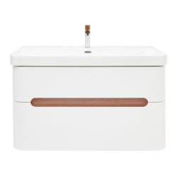 Koupelnová skříňka s umyvadlem a baterií SAT Fusion 97,5x53x45 cm bílá matná mat SATFUSION2100WUBA