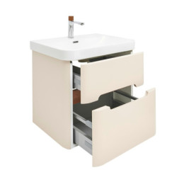 Koupelnová skříňka s umyvadlem a baterií SAT Fusion 57,5x53x45 cm pískově béžová mat SATFUSION260BEMWBA