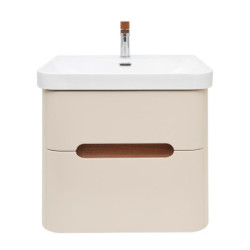 Koupelnová skříňka s umyvadlem a baterií SAT Fusion 57,5x53x45 cm pískově béžová mat SATFUSION260BEMWBA