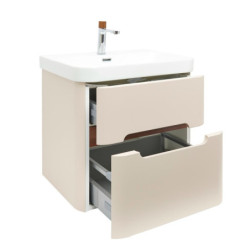 Koupelnová skříňka s umyvadlem a baterií SAT Fusion 57,5x53x45 cm pískově béžová mat SATFUSION260BEUBA