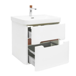 Koupelnová skříňka s umyvadlem a baterií SAT Fusion 57,5x53x45 cm bílá matná mat SATFUSION260WMWBA