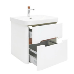 Koupelnová skříňka s umyvadlem a baterií SAT Fusion 57,5x53x45 cm bílá matná mat SATFUSION260WUBA