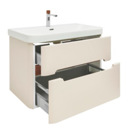 Koupelnová skříňka s umyvadlem a baterií SAT Fusion 77,5x53x45 cm pískově béžová mat SATFUSION280BEMWBA