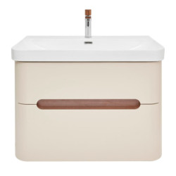 Koupelnová skříňka s umyvadlem a baterií SAT Fusion 77,5x53x45 cm pískově béžová mat SATFUSION280BEUBA