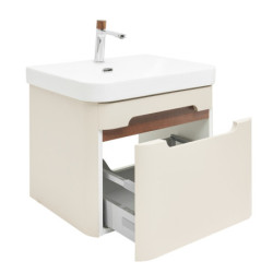 Koupelnová skříňka s umyvadlem a baterií SAT Fusion 57,5x43x45 cm pískově béžová mat SATFUSION60BEUBA