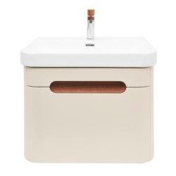 Koupelnová skříňka s umyvadlem a baterií SAT Fusion 57,5x43x45 cm pískově béžová mat SATFUSION60BEMWBA