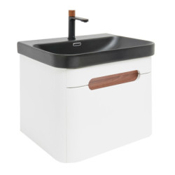 Koupelnová skříňka s umyvadlem a baterií SAT Fusion 57,5x43x45 cm bílá matná mat SATFUSION60WBKMBA