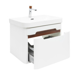 Koupelnová skříňka s umyvadlem a baterií SAT Fusion 57,5x43x45 cm bílá matná mat SATFUSION60WMWBA