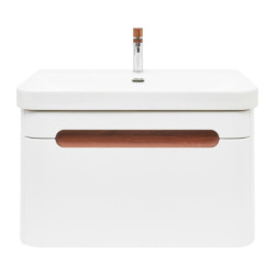 Koupelnová skříňka s umyvadlem a baterií SAT Fusion 77,5x43x45 cm bílá matná mat SATFUSION80WMWBA