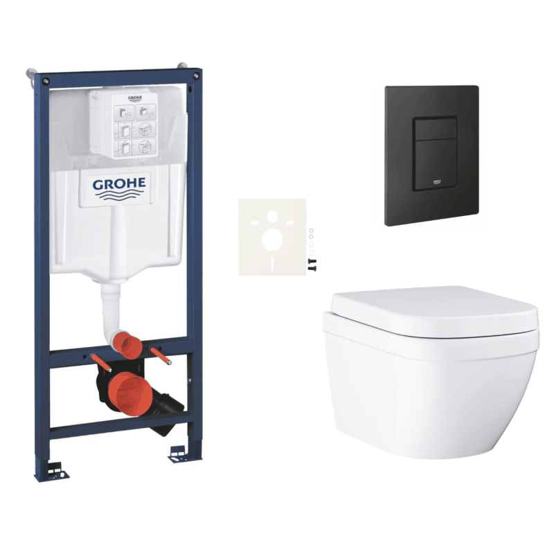 Závěsný wc set do lehkých stěn / předstěnová montáž GROHE Euro Ceramic SIKOGRSEUEKF0