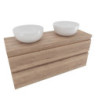 Koupelnová skříňka 2 zásuvková s krycí deskou Naturel Savona 118x53x44,8 cm dub Halifax mat SAVONA2120DHD