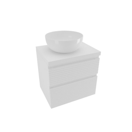 Koupelnová skříňka 2 zásuvková s krycí deskou Naturel Savona 58x53x44,8 cm bílá lesk SAVONA260BID