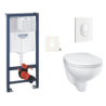 Závěsný wc set do lehkých stěn / předstěnová montáž GROHE Bau Ceramic SIKOGRSBAUSASH0