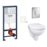 Závěsný wc set do lehkých stěn / předstěnová montáž GROHE Bau Ceramic SIKOGRSBAUSAP00