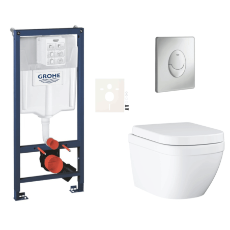 Závěsný wc set do lehkých stěn / předstěnová montáž GROHE Euro Ceramic SIKOGRSEUSAP00