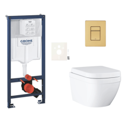 Závěsný wc set do lehkých stěn / předstěnová montáž GROHE Euro Ceramic SIKOGRSEUSCGN0