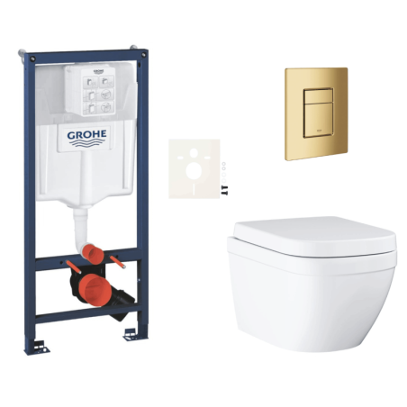 Závěsný wc set do lehkých stěn / předstěnová montáž GROHE Euro Ceramic SIKOGRSEUSCGL0