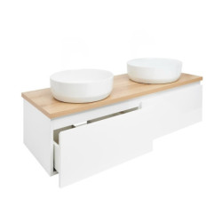 Koupelnová skříňka s krycí deskou SAT B-Way 119x30x45 cm bílá lesk BWAY120WDOAKU2