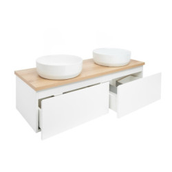 Koupelnová skříňka s krycí deskou SAT B-Way 119x30x45 cm bílá lesk BWAY120WDOAKU2