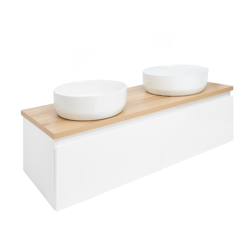 Koupelnová skříňka s krycí deskou SAT B-Way 119x30x45 cm bílá lesk BWAY120WDOAKU2