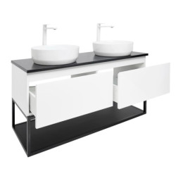 Koupelnová skříňka s krycí deskou SAT B-Way 119x30x45 cm bílá lesk BWAY120WTKUBF