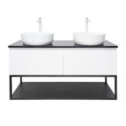 Koupelnová skříňka s krycí deskou SAT B-Way 119x30x45 cm bílá lesk BWAY120WTKUBF