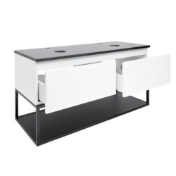 Koupelnová skříňka s krycí deskou SAT B-Way 119x30x45 cm bílá lesk BWAY120WZF