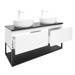 Koupelnová skříňka s žulovou krycí deskou SAT B-Way 119x30x45 cm bílá lesk BWAY120WZUBF