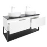 Koupelnová skříňka s žulovou krycí deskou SAT B-Way 119x30x45 cm bílá lesk BWAY120WZUBF