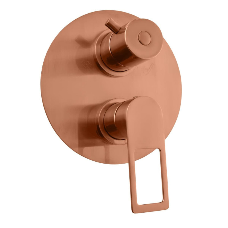 Sprchová a vanová baterie RAV SLEZÁK Nil včetně podomítkového tělesa kartáčovaná zlatá růžová NL287.3ZRK