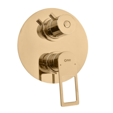 Sprchová a vanová baterie RAV SLEZÁK Nil včetně podomítkového tělesa zlatá NL287.3Z