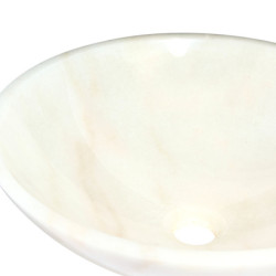 Umyvadlo na desku SAT Purity 43x43 cm bílý mramor bez otvoru pro baterii, bez přepadu SATPURWH