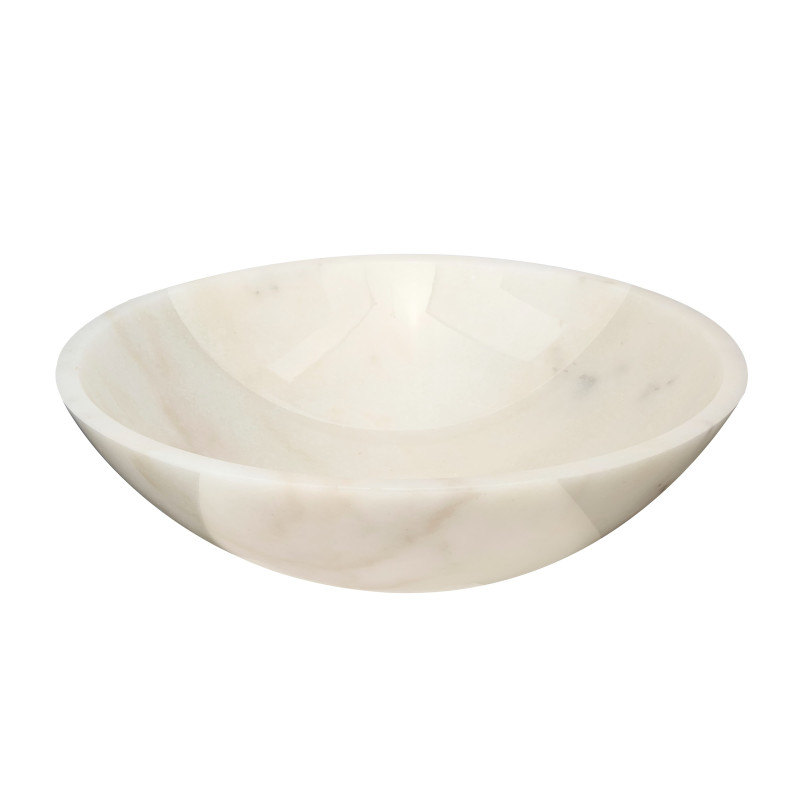 Umyvadlo na desku SAT Purity 43x43 cm bílý mramor bez otvoru pro baterii, bez přepadu SATPURWH