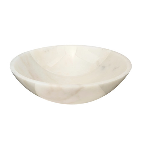 Umyvadlo na desku SAT Purity 43x43 cm bílý mramor bez otvoru pro baterii, bez přepadu SATPURWH