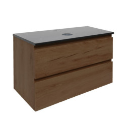 Koupelnová skříňka s technickým kamenem SAT B-Way 99x30x45 cm ořech mat BWAY100NUTTK