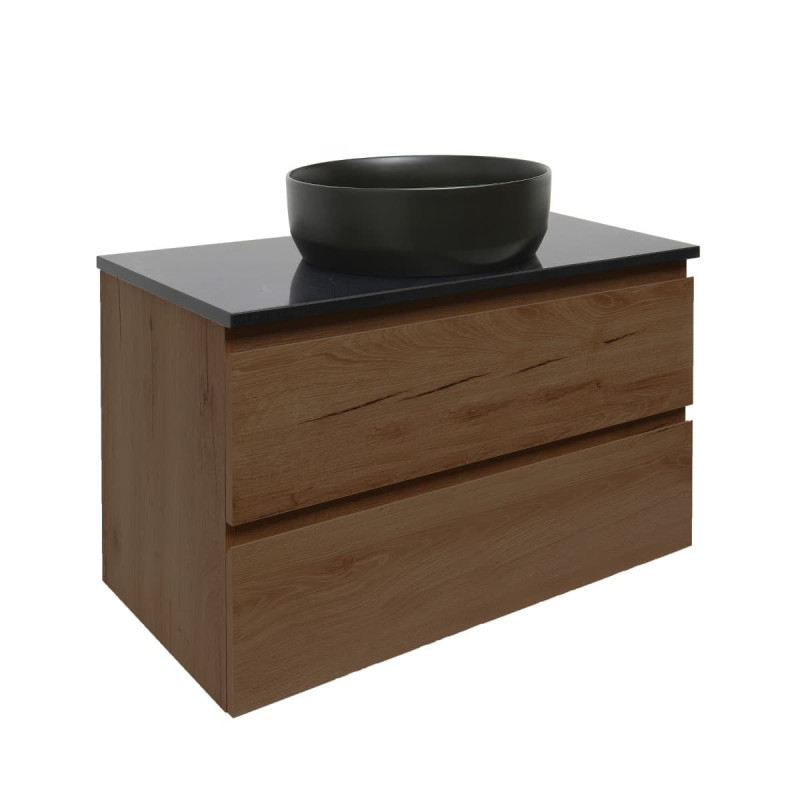 Koupelnová skříňka s technickým kamenem SAT B-Way 99x30x45 cm ořech mat BWAY100NUTTK