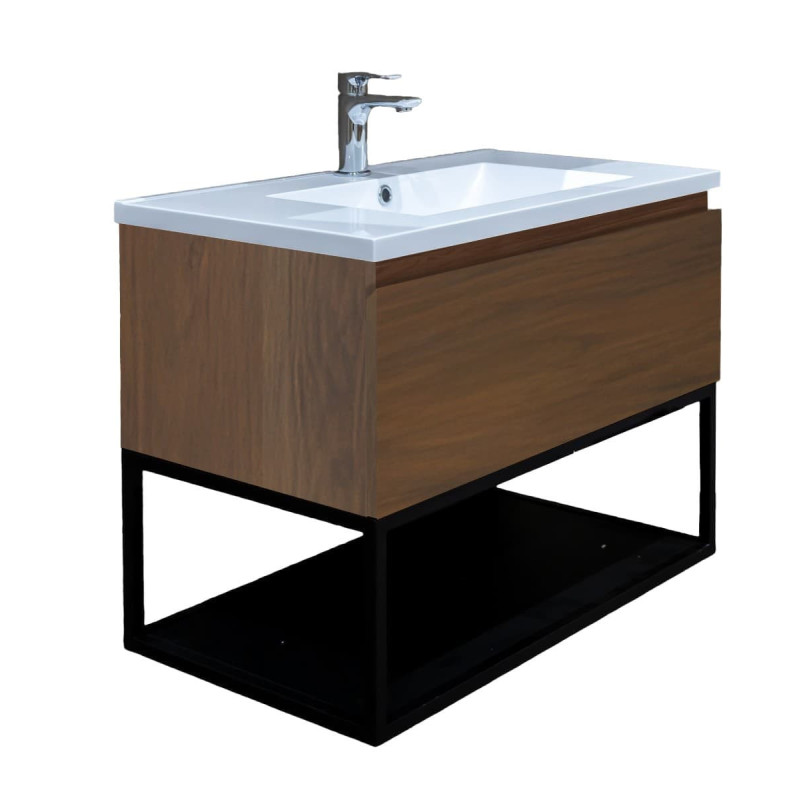 Koupelnová skříňka s umyvadlem SAT B-Way 80x30x45 cm ořech mat BWAY80NUTU