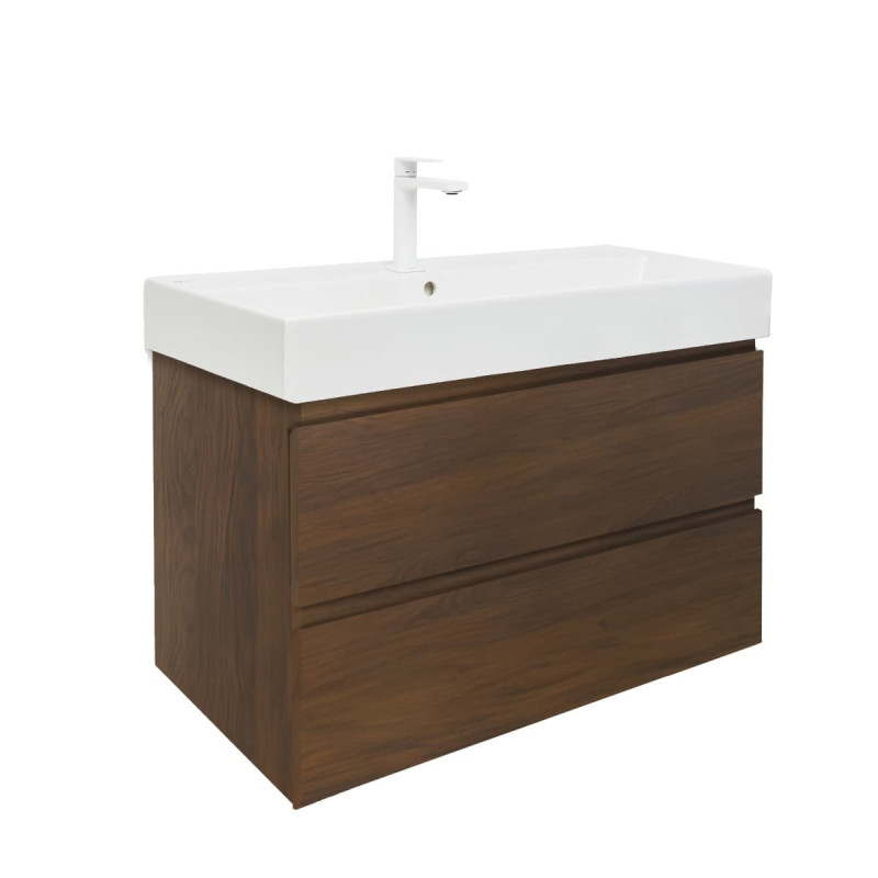 Koupelnová skříňka s umyvadlem SAT B-Way 99x50x45 cm ořech mat BWAY2100NUTU2BBI