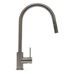 Dřezová baterie SAT Aurum s vytahovací sprškou, 2 proudy broušený gun metal SATBAUR286BGM